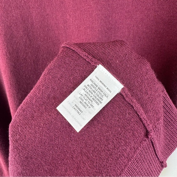 Nordstrom 100% Merino Wool Mock Neck Sweater Burgundy Men’s L - Picture 7 of 7